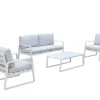 Samos - Sofagruppe Beige 2+1+1+bord Aluminium
