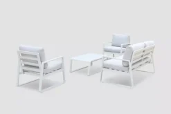 Samos - Sofagruppe Beige 2+1+1+bord Aluminium
