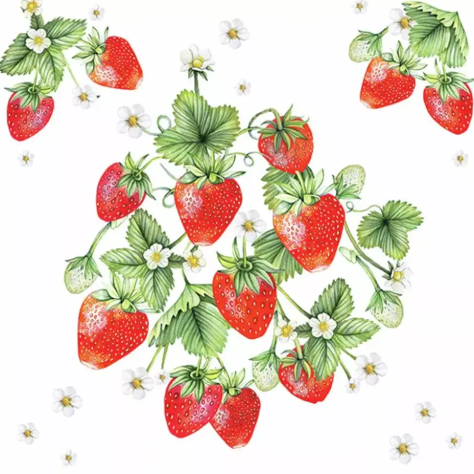 Serviett Bunch of Strawberries