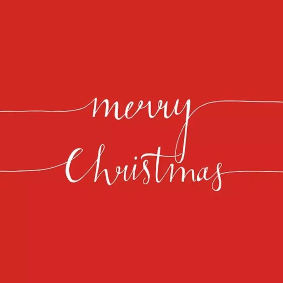 SERVIETT CHRISTMAS NOTE RED LUNSJ