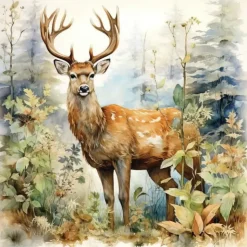 Serviett Deer in the woods