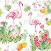 Serviett Lunsj Flamingo and cactus