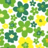 Serviett Lunsj Flower power green