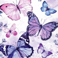 Serviett Lunsj Fluttering butterflies purple