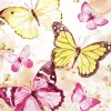 Serviett Lunsj Fluttering butterflies pink