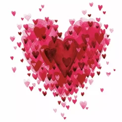 Serviett Lunsj Heart of Hearts Red