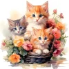 Serviett Lunsj Kittens in Basket