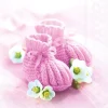 Serviett Lunsj Knitted shoes pink