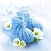 Serviett Lunsj Knitted shoes blue