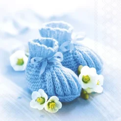 Serviett Lunsj Knitted shoes blue