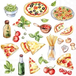 Serviett Lunsj Pizza and pasta