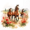 Serviett Lunsj Trotting horses