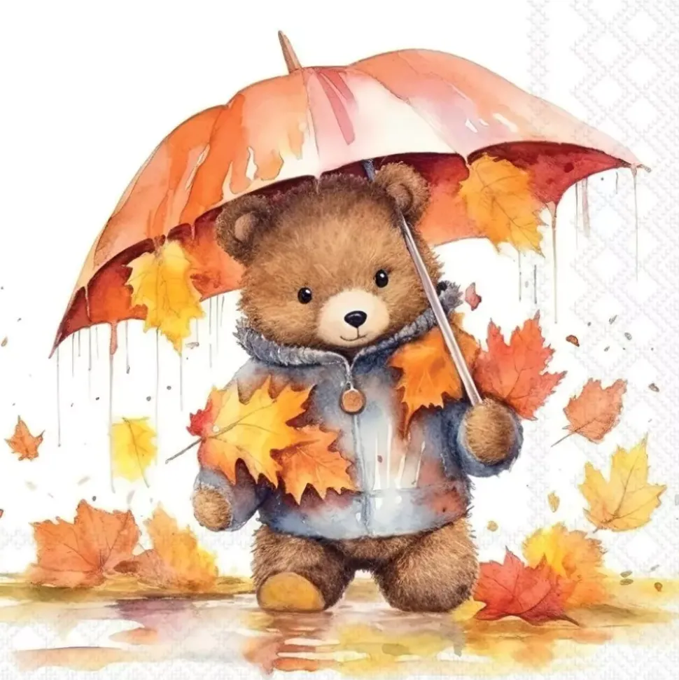 Serviett Lunsj Umbrella bear