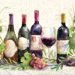 Serviett Lunsj Wine bottles