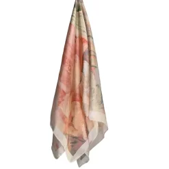 Silkemykt Skjerf Lyse Pastellblomster