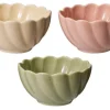 Skåler 3pk Rosa/Grønn/Gul