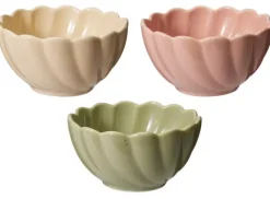 Skåler 3pk Rosa/Grønn/Gul