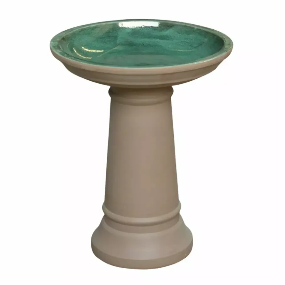 Skyla Fuglebad Grønn/Terracotta D45 H52
