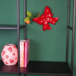 Sløyfe Vase/Dekor Rød H20