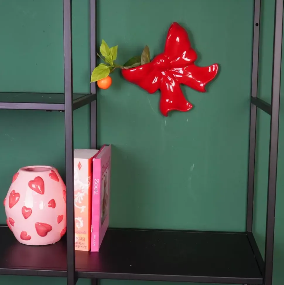 Sløyfe Vase/Dekor Rød H20