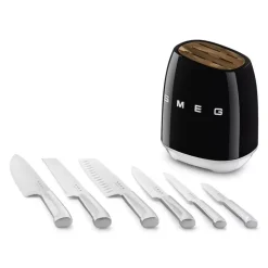 SMEG - KBSF02 - Knivblokk m/6 kniver Svart