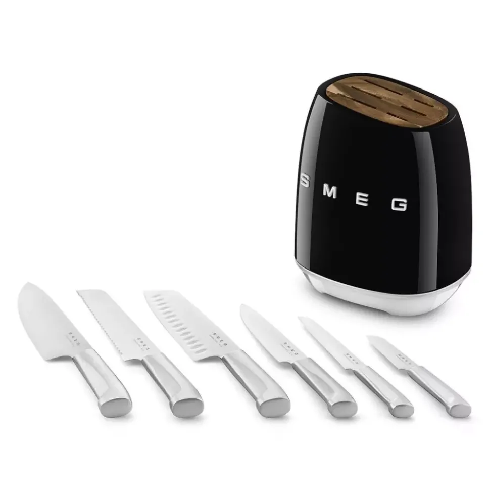 SMEG - KBSF02 - Knivblokk m/6 kniver Svart
