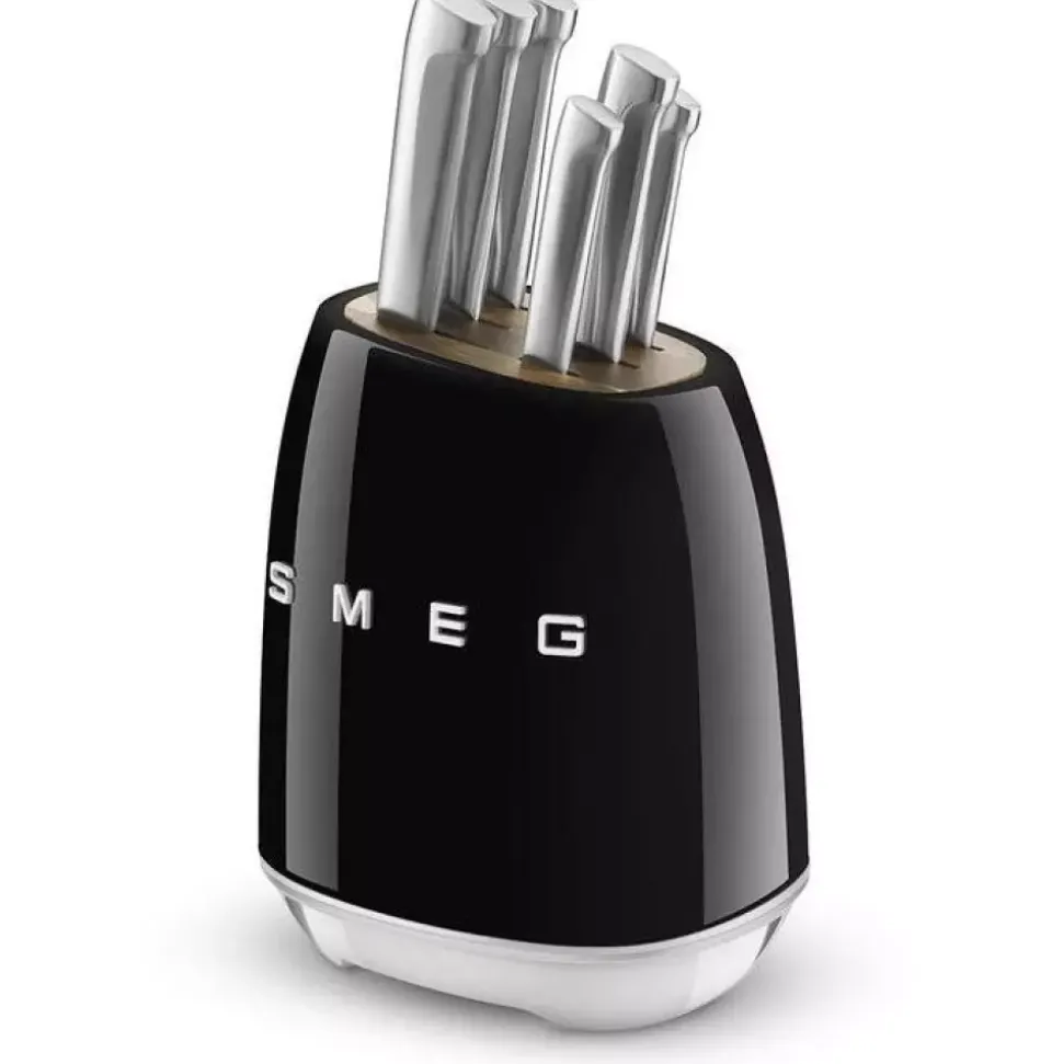 SMEG - KBSF02 - Knivblokk m/6 kniver Svart