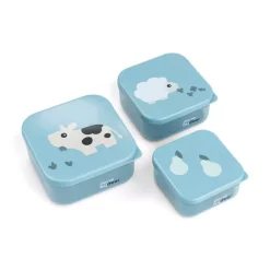Snackboks Sett 3 Deler Tiny Farm Blue