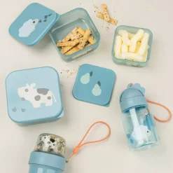 Snackboks Sett 3 Deler Tiny Farm Blue