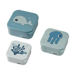 Snack Box s/3 Blå Sea Friends
