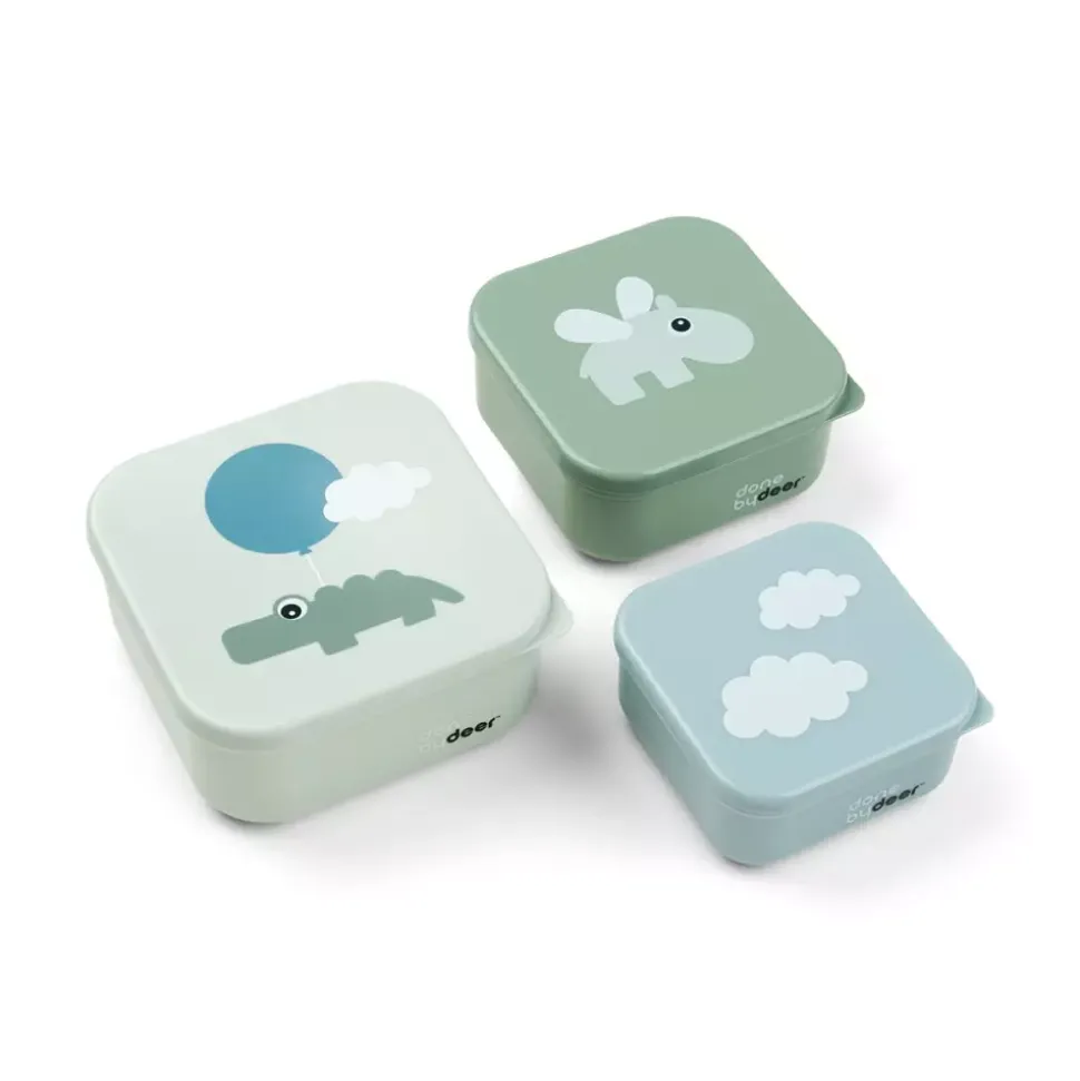 Snack Box S/3 pcs Happy clouds Green