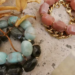 Statement-Armbånd, Amazonite