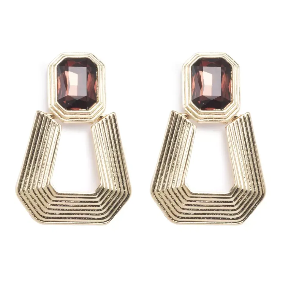 Statement-Øredobber, Burgundy, Grace G