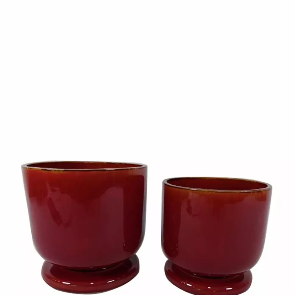 STEFFEN Potte s/2 D15/17 H14,5/16,5 cm Brunrød P14/16