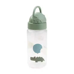 Straw Bottle Happy Clouds Green