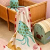 Strikket Babyteppe Coral Ocean