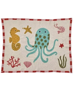 Strikket Babyteppe Coral Ocean