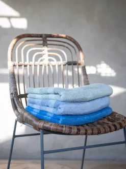 Stripe Håndkle 50x70 Lysblå
