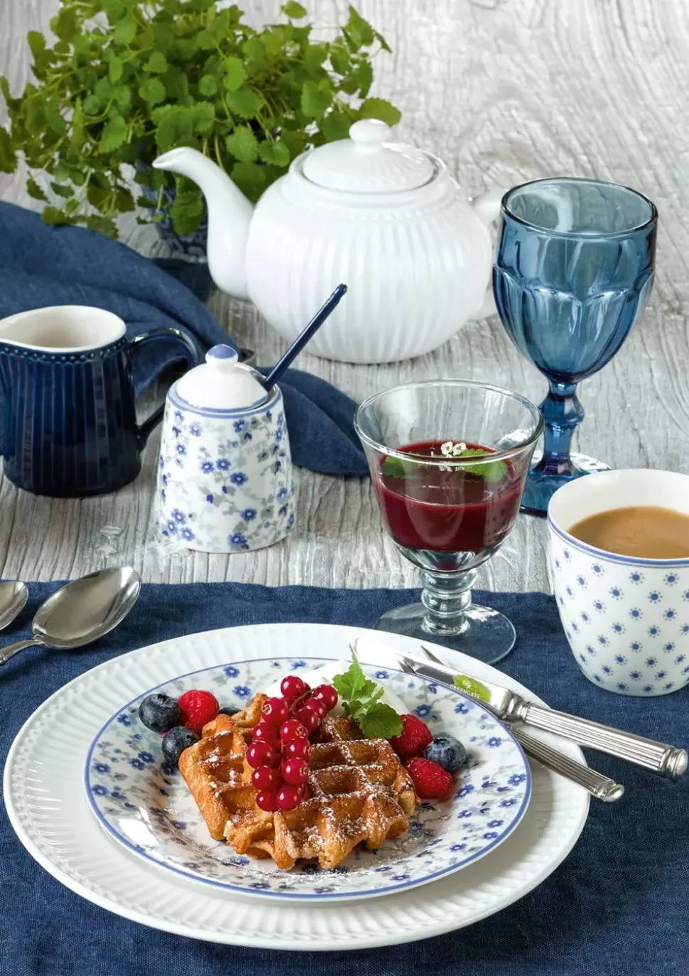 Tallerken Monica Dusty Blue
