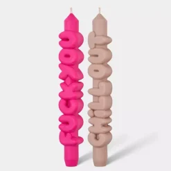 Taper Candle BOLD Prink/Krem