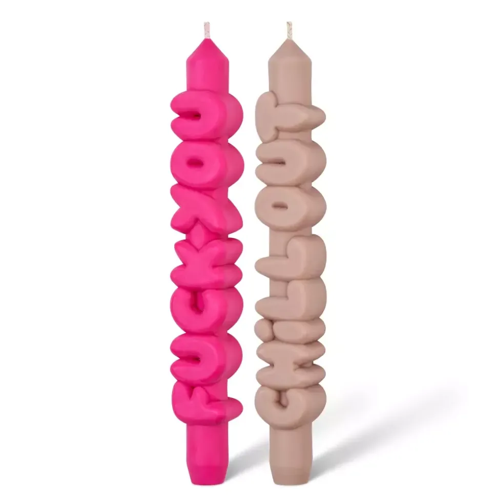 Taper Candle BOLD Prink/Krem