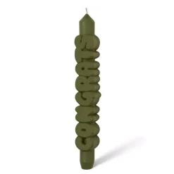 Taper Candle CONGRATS Olivengrønn