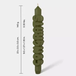 Taper Candle CONGRATS Olivengrønn
