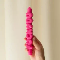 Taper Candle F*CK YOU Rosa