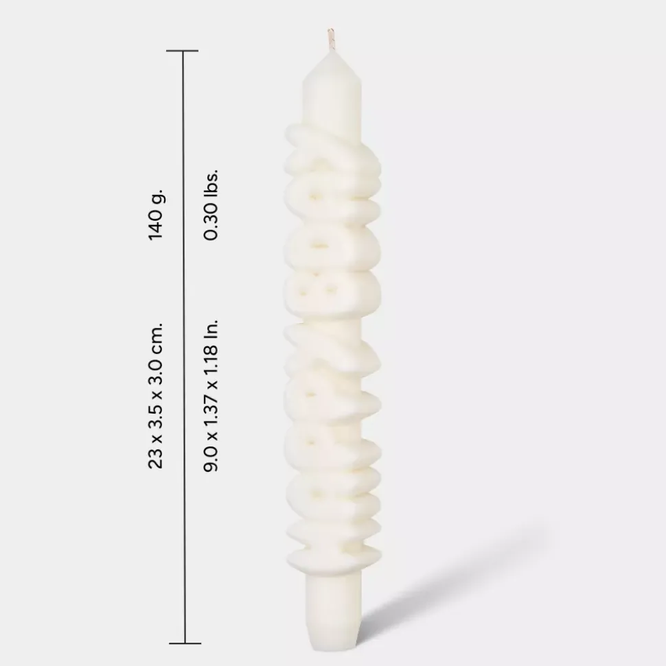 Taper Candle HAPPY BDAY Hvit