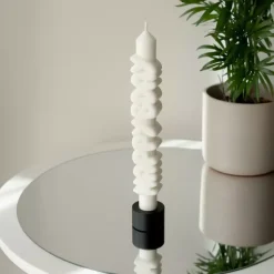 Taper Candle HAPPY BDAY Hvit