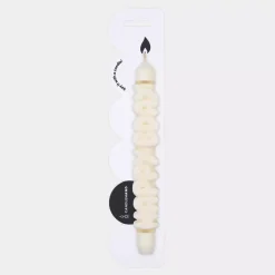 Taper Candle HAPPY BDAY Hvit