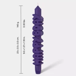 Taper Candle HAPPY BDAY Indigo