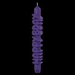 Taper Candle HAPPY BDAY Indigo
