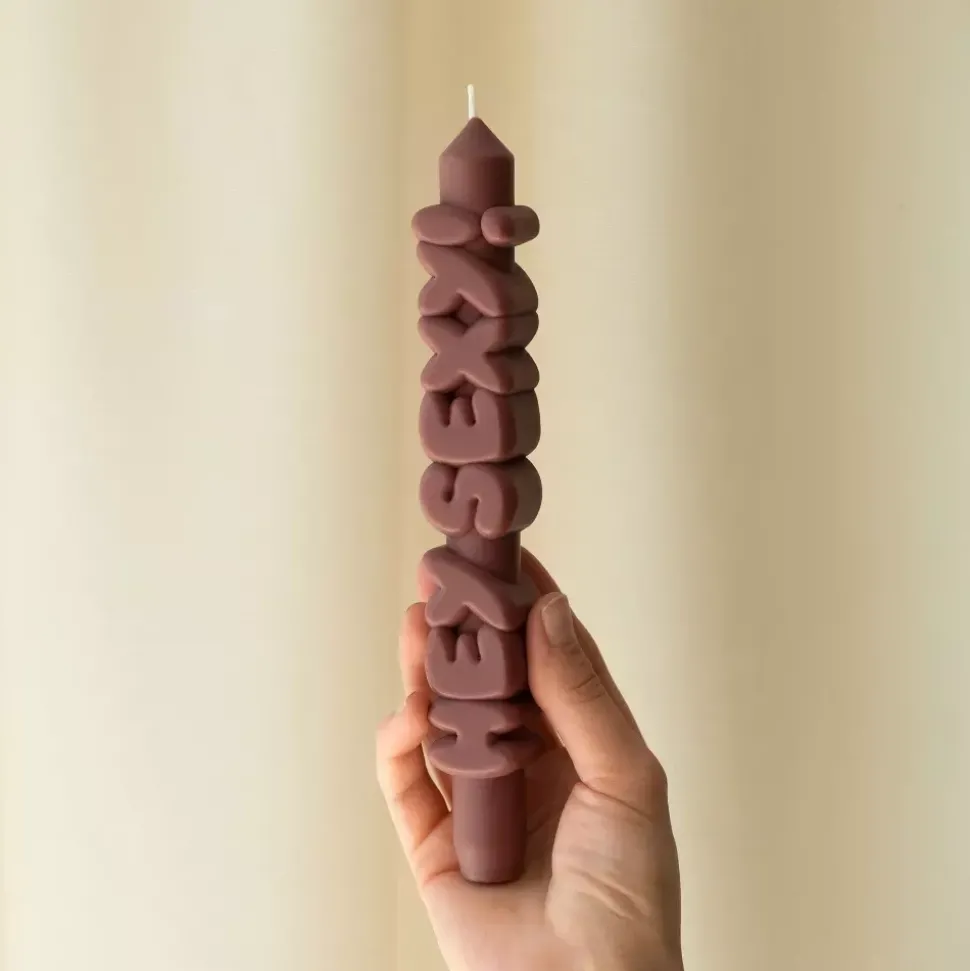 Taper Candle HEY SEXY! Mocca